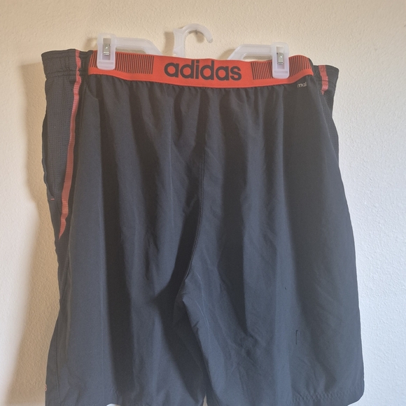 Adidas Men's Athletic Shorts in Black with Red Details - Picture 2 of 5